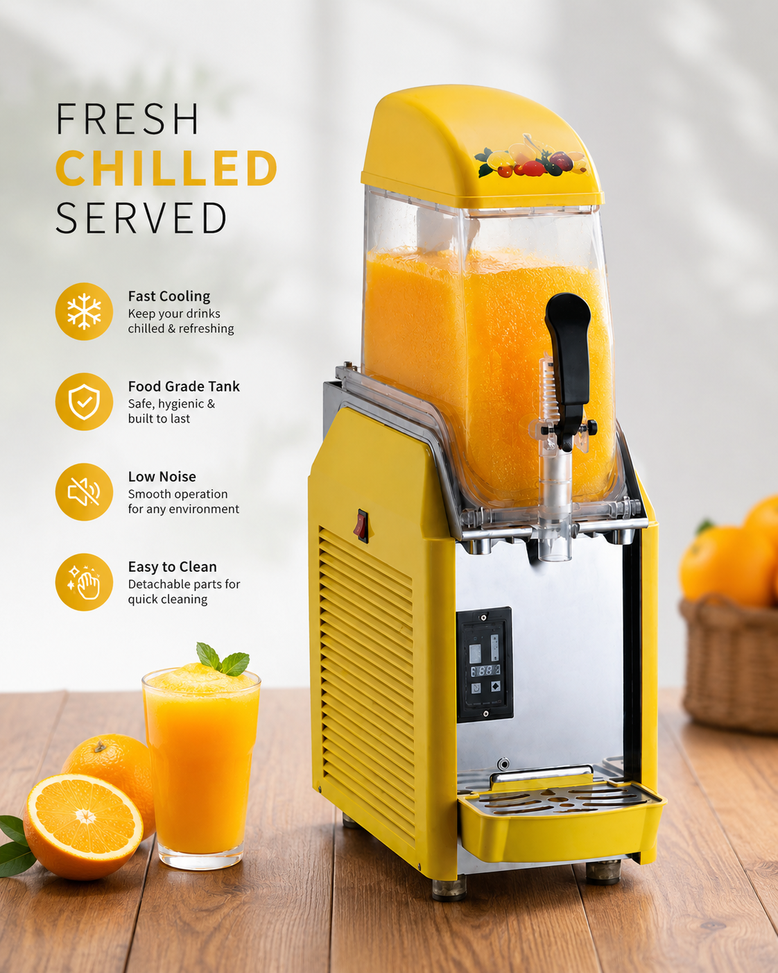 Single Tank Commercial Maker Slush Machine, feature highlights