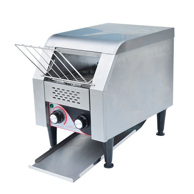 TT-150 conveyor toaster with wire feeder tray raised