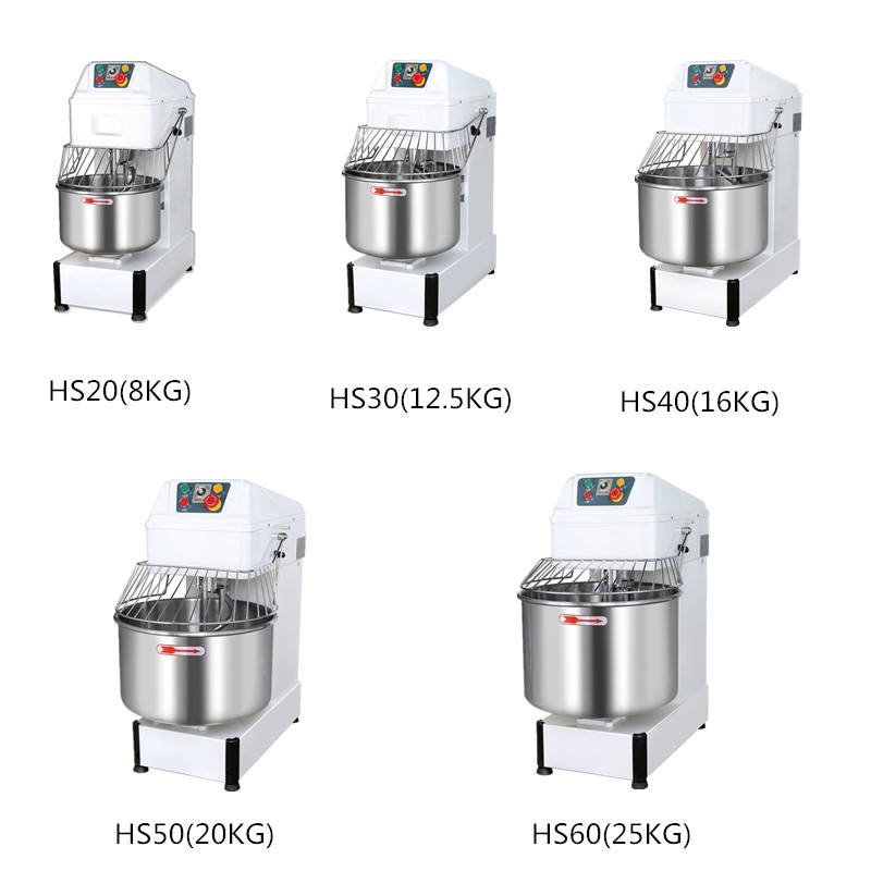 Size comparison of the Acutus spiral mixer range